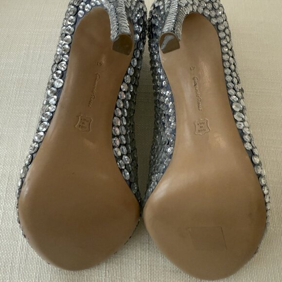 Gianvito Rossi Vamp Heels Silver Sequin - Picture 7 of 16